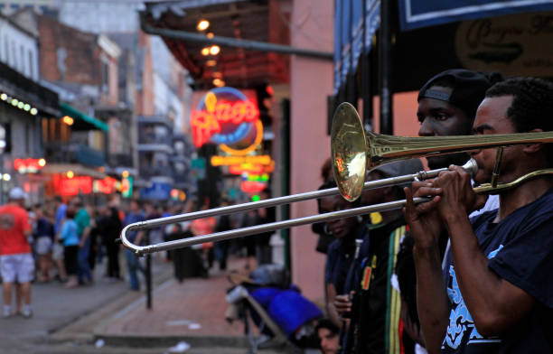 Jazz musicians in New Orleans, Louisiana stock photo