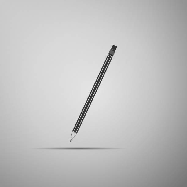 istock Pencil with eraser icon isolated on grey background. Education sign. Drawing and educational tools. School office symbol. Flat design. Vector Illustration 958380616