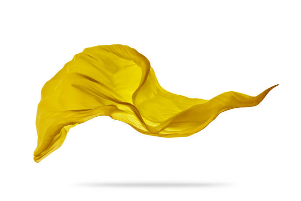 istock Piece of flying golden cloth on white background 958381338