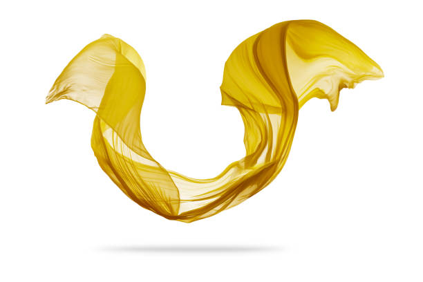 istock Piece of flying golden cloth on white background 958381364