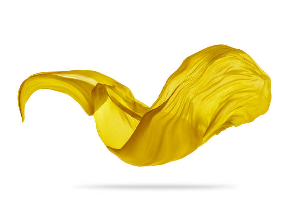istock Piece of flying golden cloth on white background 958381388