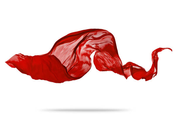 istock Piece of flying white cloth on white background 958381616