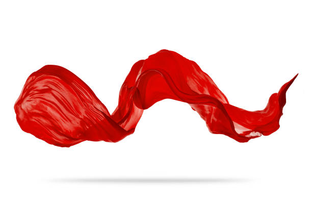 istock Piece of flying white cloth on white background 958381654