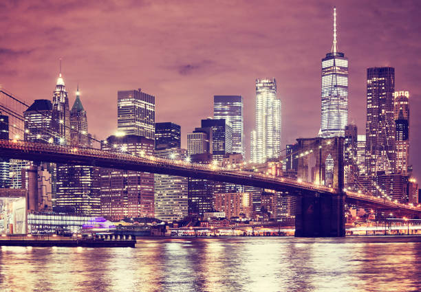 istock Brooklyn Bridge and Manhattan at night, New York. 958381770