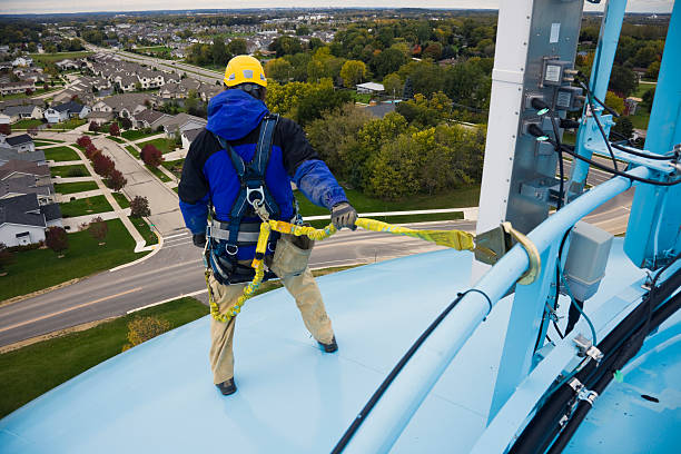 Working on the heights  safety harness photos stock pictures, royalty-free photos & images