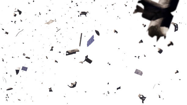 istock space debris in Earth orbit, dangerous junk isolated on white background 958399754