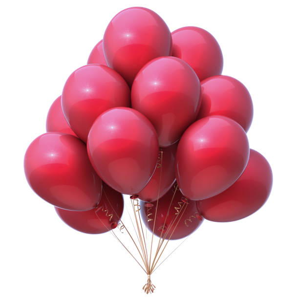 istock Red balloons glossy party decoration colorful 958403206