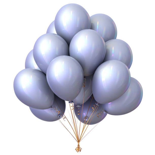 istock White bright balloons bunch party decoration 958414838