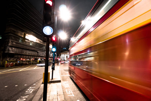 istock bus in london running fast 958428794