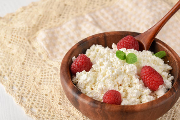 istock Dairy products milk cottage cheese, sour cream, copy space, background. 958428834