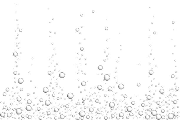 벡터 회색 수 중 공기 거품 텍스처 - water drop bubble bubble wand stock illustrations