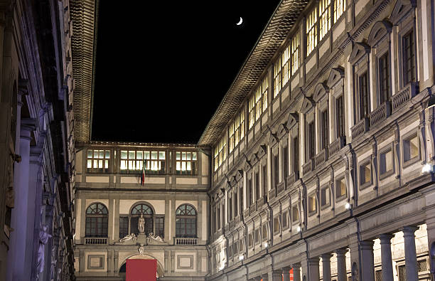 istock Uffizi Gallery Museum at Night Isolated on Black 95843368
