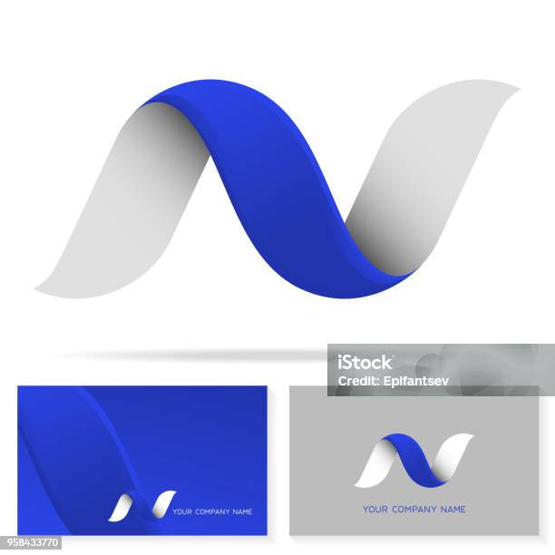 Letter N Icon Design Template Stock Illustration - Download Image Now - Letter N, Alphabet, Capital Letter