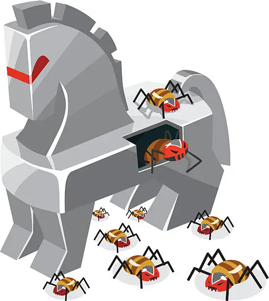 Vector illustration of Threat of Trojan Virus