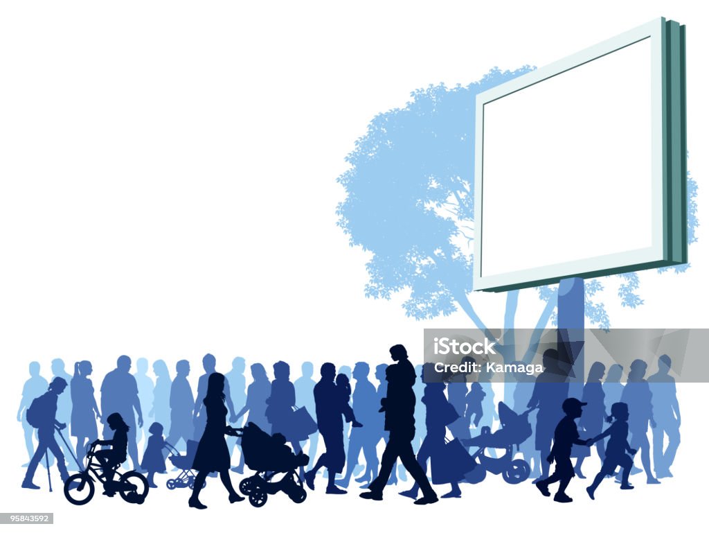 Crowd of people  Family with Two Children stock vector