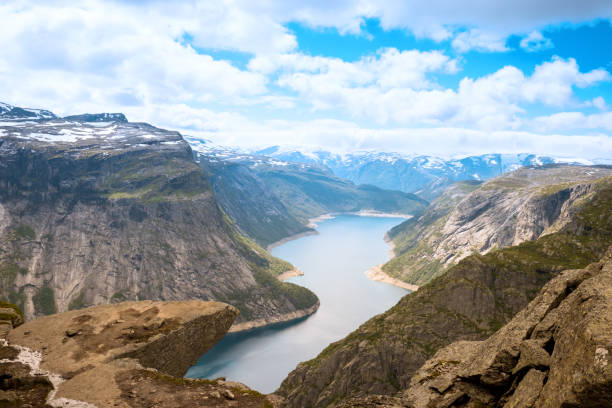 istock rock formation near Trolltunga Troll tongue Odda Norway 958439264