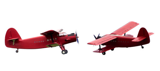 istock vintage red airplane set 958443952
