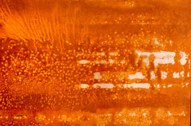 istock Rusty walling panel made of corten steel - weathering steel sheet 958457534