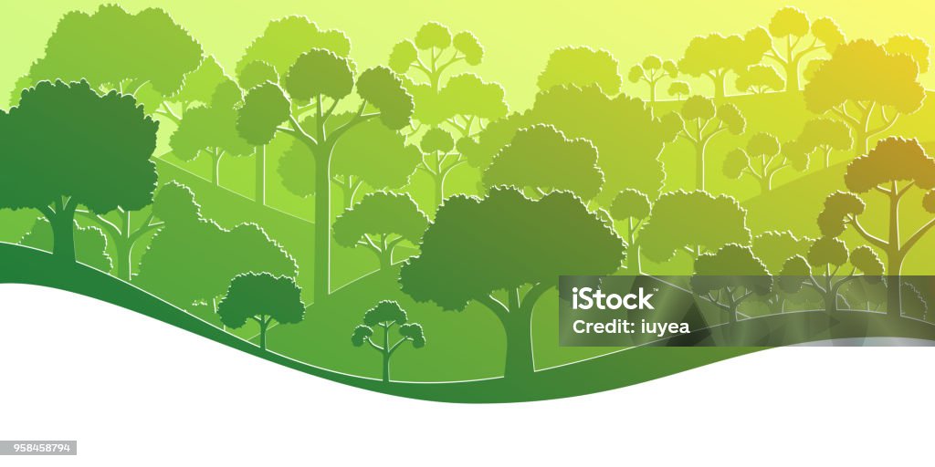 Forest silhouette. Vector illustration Green forest silhouette in flat style. Vector illustration Backgrounds stock vector