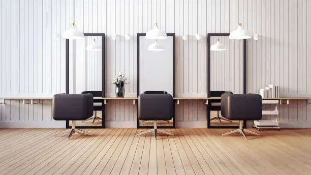 Photo of Modern salon interior / 3D render image