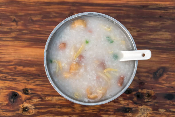 A bowl of porridge on the table