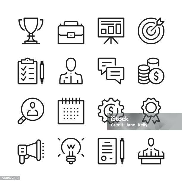 Business Line Icons Set Modern Graphic Design Concepts Simple Outline Elements Collection Vector Line Icons Stock Illustration - Download Image Now
