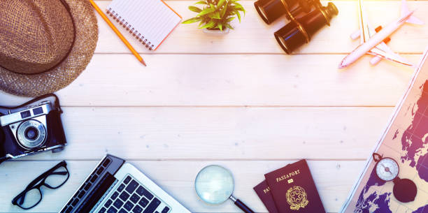 Travel Planning - Preparation For Vacation - Passports And Objects On Desktop