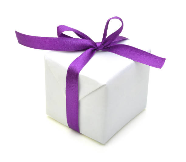 istock White gift box with pink ribbon bow, isolated on white 958479060