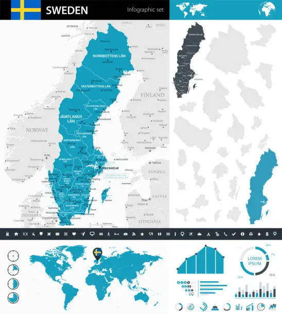 Vector illustration of 08 - Sweden - Murena Infographic 10