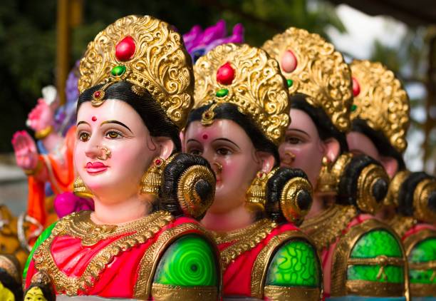 istock Goddess Gauri colorful statues, also known as Parvati 958499604