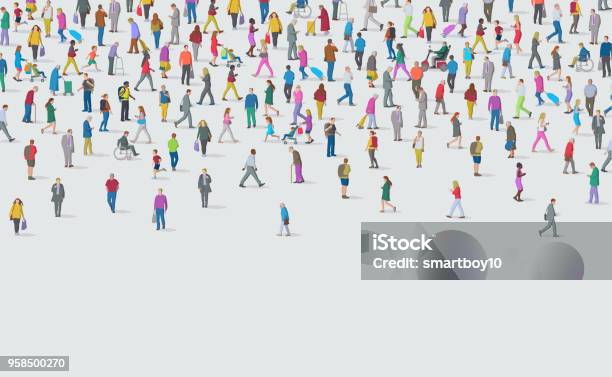 Group Of People Stock Illustration - Download Image Now - People, Crowd of People, Multiracial Group