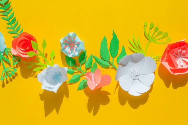 istock frame with color different paper flowers 958503088