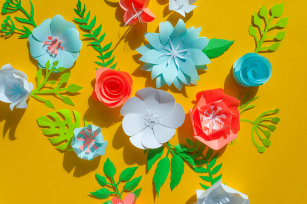 istock frame with color different paper flowers 958503096