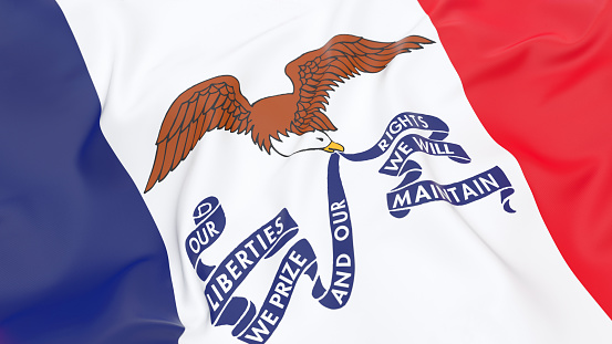 Top view of Iowa flag