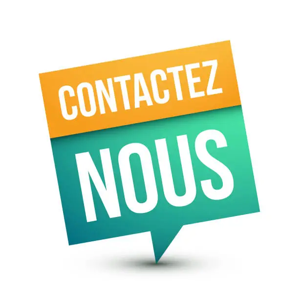 Vector illustration of Contact us in French