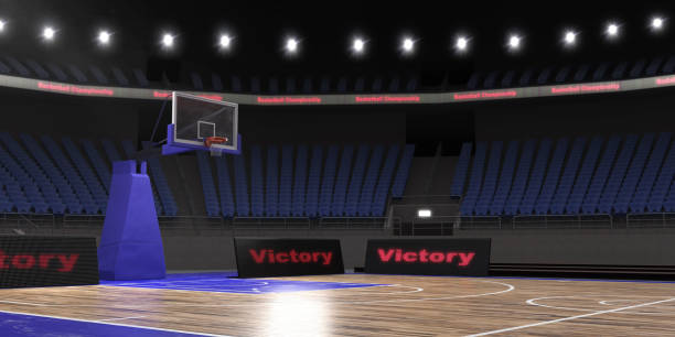 istock 3d rendering of the basketball stadium with lights 958508252