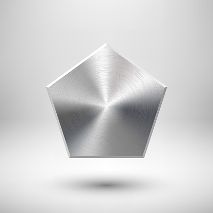 Polygon Button Metal Polygon Button Template Stock Illustration - Download Image Now ...
