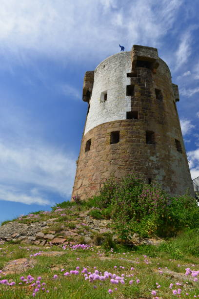 le hocq, jersey, zjednoczone królestwo - le hocq tower zdjęcia i obrazy z banku zdjęć