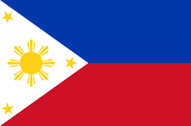 필리핀 국가 플래그. 필리핀 정확한 색상, 트루 컬러의 공식 국기 - philippines stock illustrations