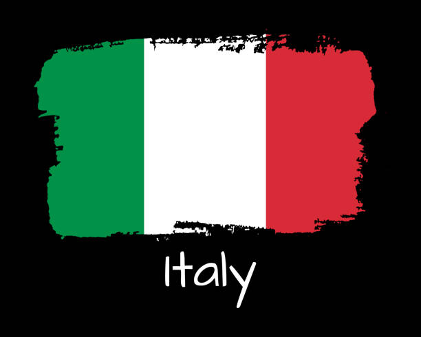 istock Vector Illustration. Hand draw Italy flag. National Italy banner for design on black background 958518710