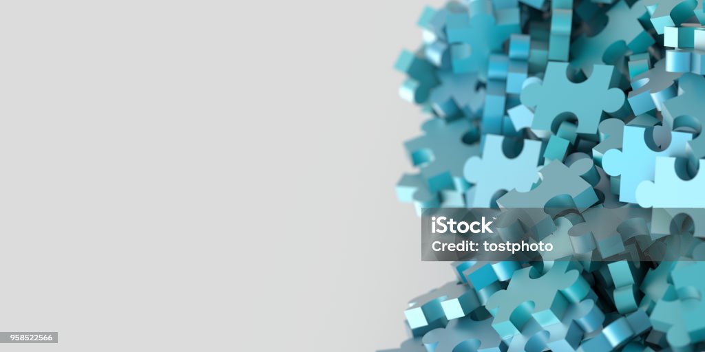 Jigsaw background, teamwork and strategy concepts, original 3d rendering Challenge Stock Photo