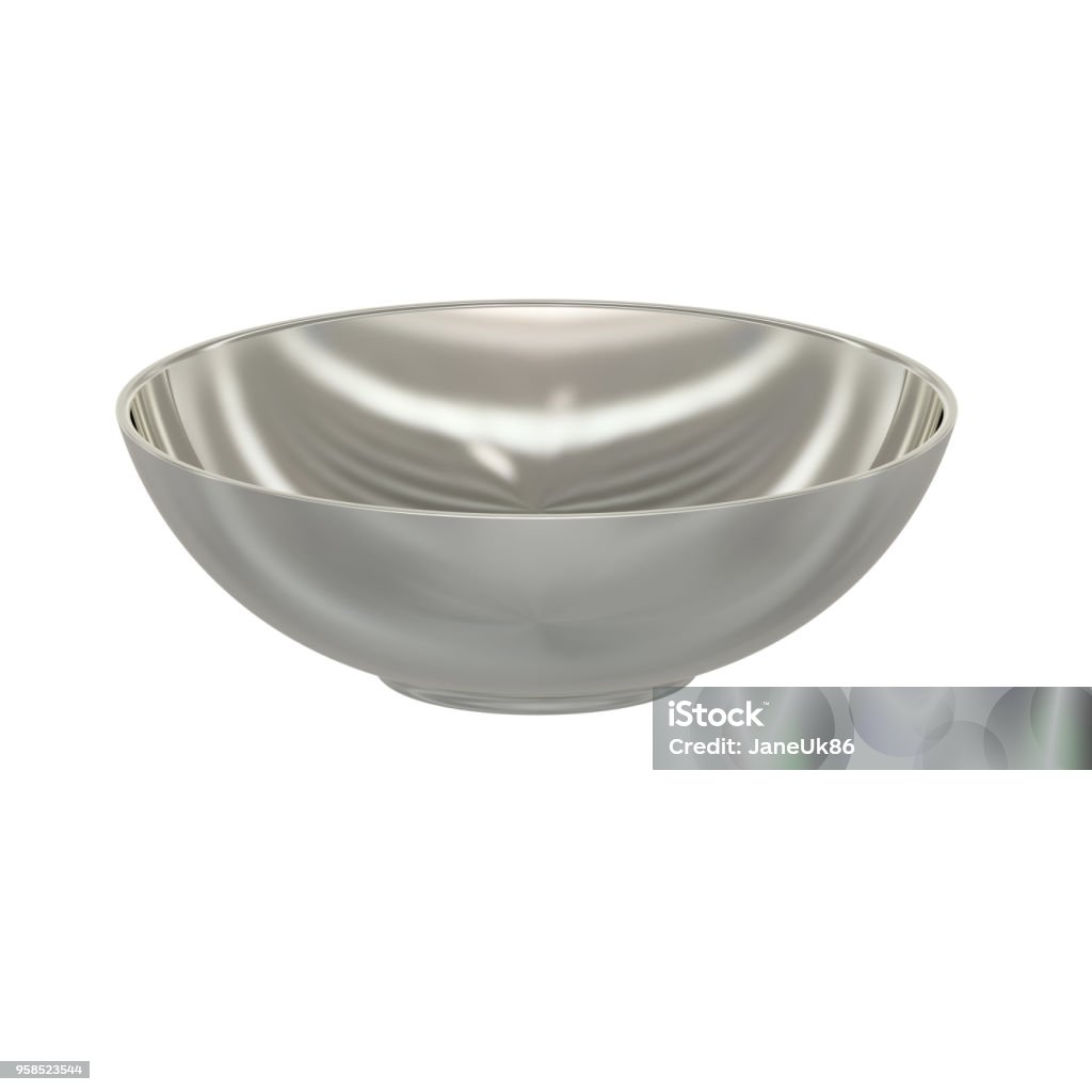 Bộ Sưu Tập Các Đồ Vật Màu Bạc Bát Cơm Trống Rỗng Bạc Được Cô Lập ...