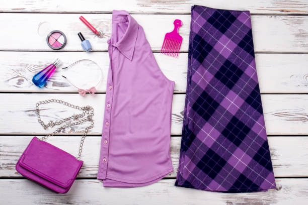 istock Female purple color clothes and accessories. 958526866
