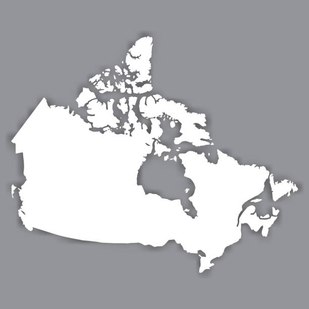 istock Blank Map of Canada. Blank White similar Canada map isolated on gray background. North american country with shadow. Flat design. Vector illustration EPS10. 958530230