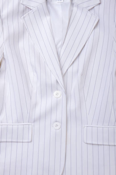 istock Close up female white striped blazer. 958531060