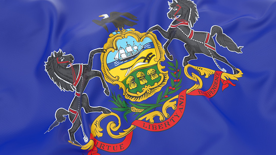 Top view of Pennsylvania flag