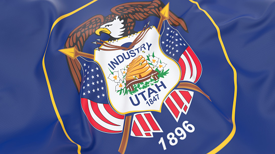 Top view of Utah flag