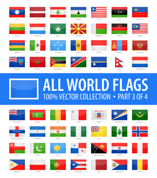 World Flags - Vector Rectangle Glossy Icons - Part 3 of 4 World Flags - Vector Rectangle Glossy Icons - Part 3 of 4 mexico poland stock illustrations