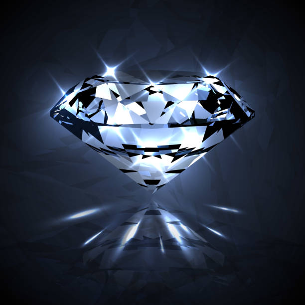 ilustraciones, imágenes clip art, dibujos animados e iconos de stock de deslumbrante diamante cristalino brillante con destellos - eps10 - crystal bright diamond gem