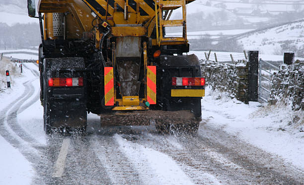 istock Snow Plough Gritting Roads. Gritting truck. 95854744